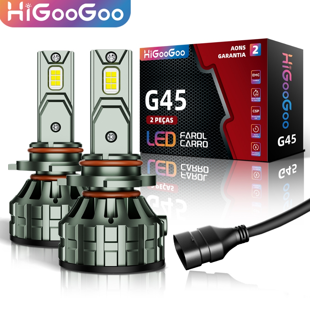 HiGooGoo 22000LM Par Lâmpada Farol De Led Carro Garantia De Dois Anos 110W 6500K Para H1 H3 H4 H7 H11 H27 9005 9006