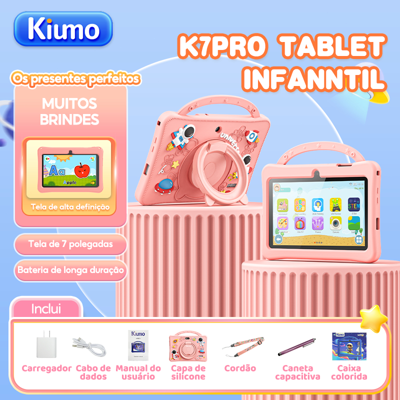 K7Pro Children Tablet, Android 13, Parental Lock, Eye-Friendly Display, Shockproof Case, Educational Kids Tablet
