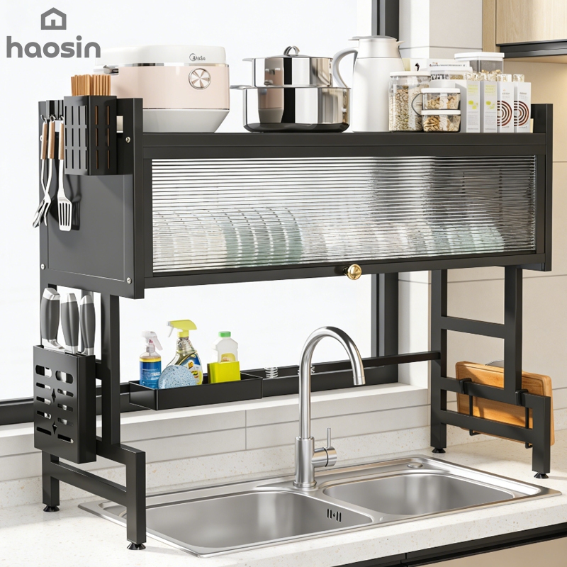 Multifuncional Rack Escorredor de Louça Suspenso,Estante de Aço Inoxidável para Cozinha,Organizador de Cozinha sobre Pia