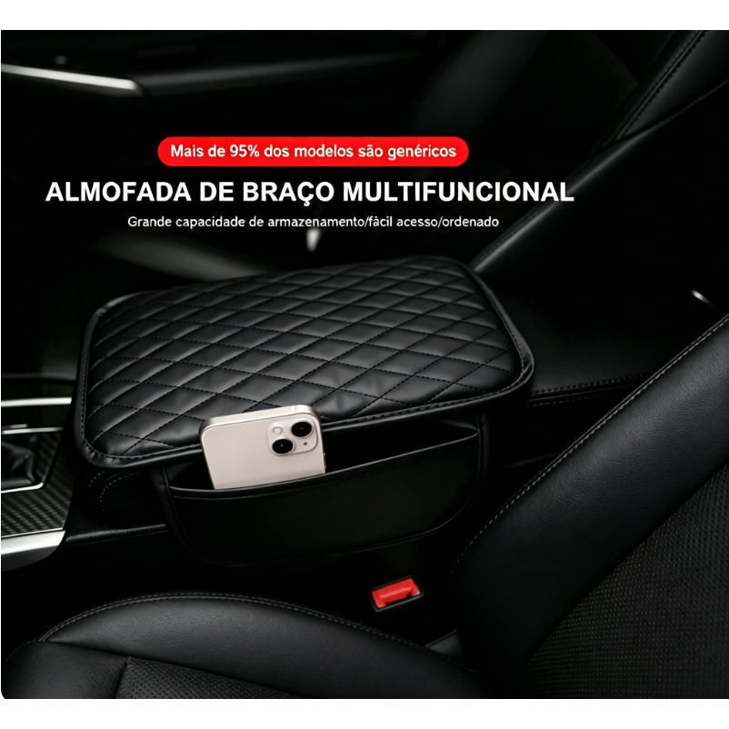 Capa protetora universal à prova d'água para apoio de braço de carro com compartimento de armazenamento