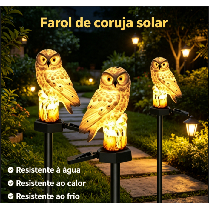 Luz Solar Decoração De Coruja De Coruja Solar/LED Para Ambientes Externos À Prova D'água