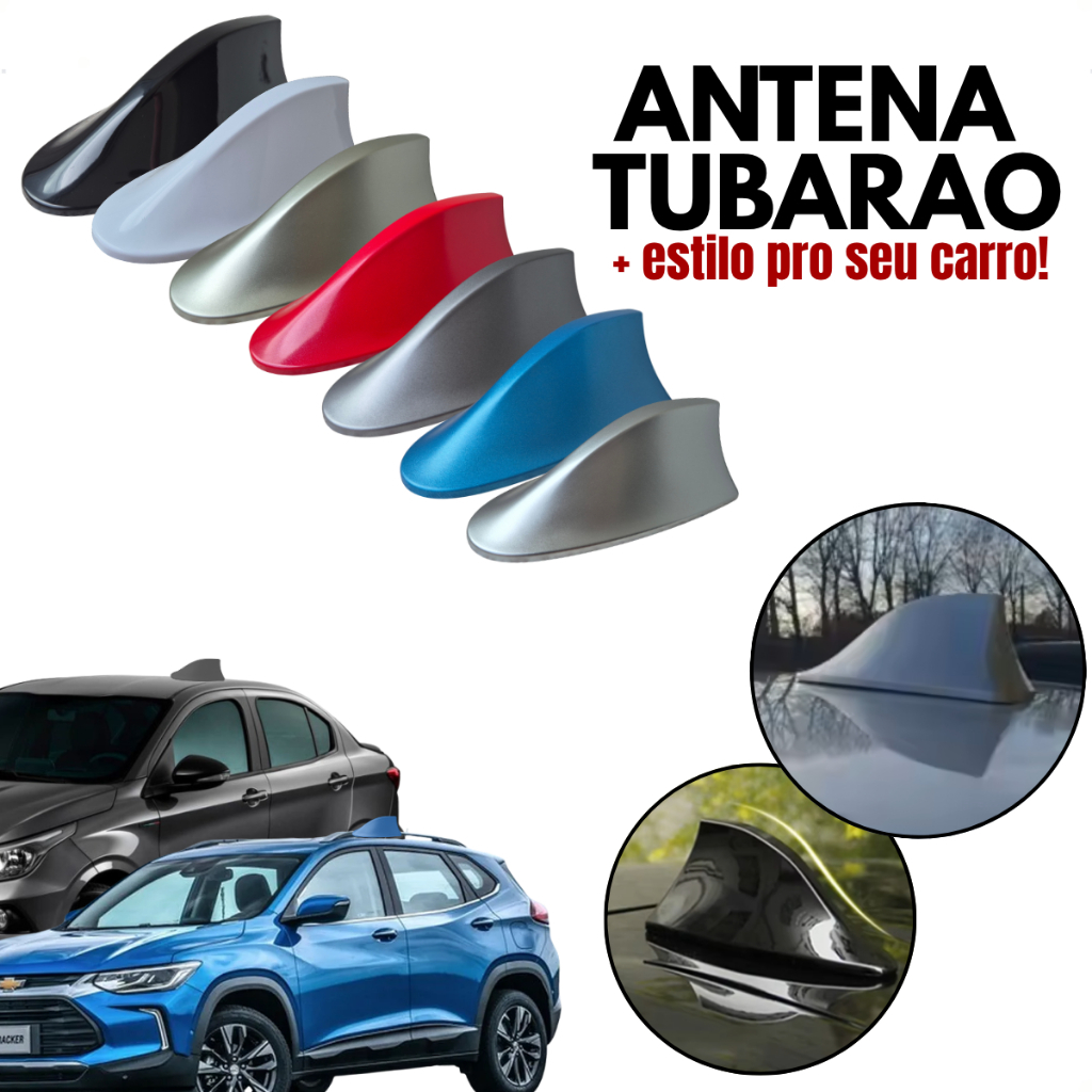 Antena Tubarão Automotiva Universal – Sinal Forte, Fio de Cobre, Design Aerodinâmico