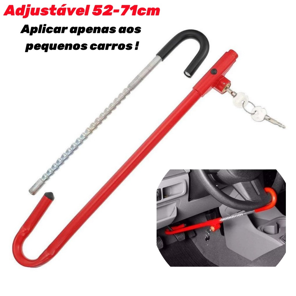 Trava Carneiro Antifurto Pedal E Volante De Aco Para Carro