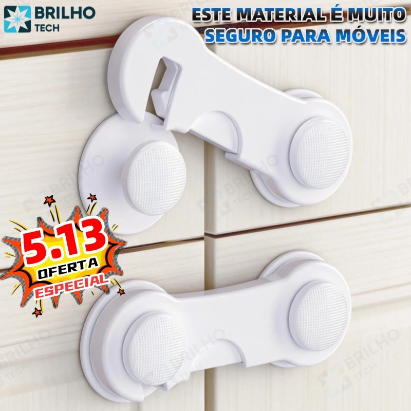 Kit 10 Travas Para Gaveta Porta Armário Segurança Bebê - Opção de cores