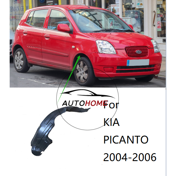 Para KIA PICANTO Manhã 2004 2005 2006 Frente Fender Forro Dianteiro Motorista Plástico Interno Guarda