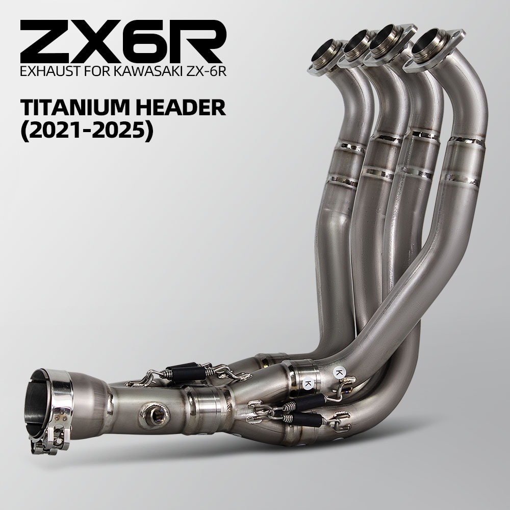Escapes De Motocicleta Cabeçalhos De Liga De Titânio 51mm Para Kawasaki ZX-6R 2021-2025