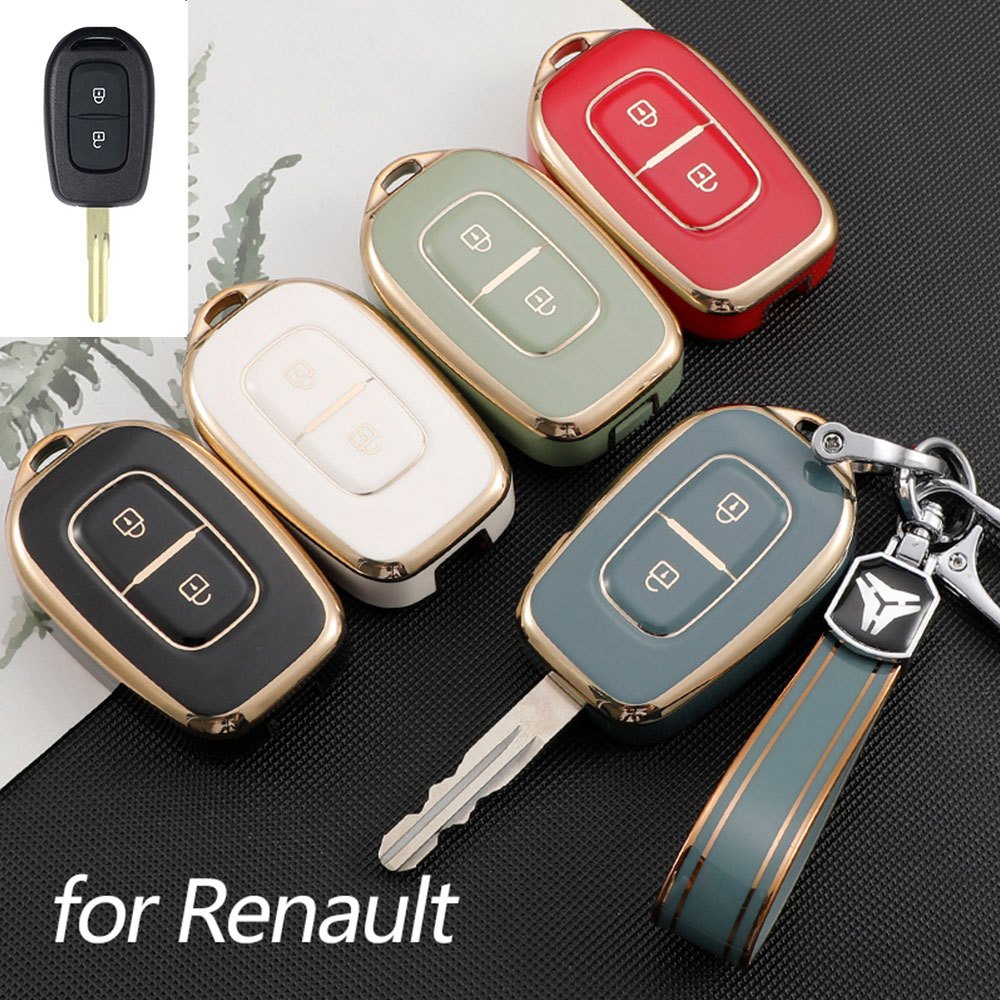 Para Renault Clio Megane Kangoo Modus Kwid Símbolo De Trânsito Dacia Sandero Logan Espanador Chave Capa Caso Escudo