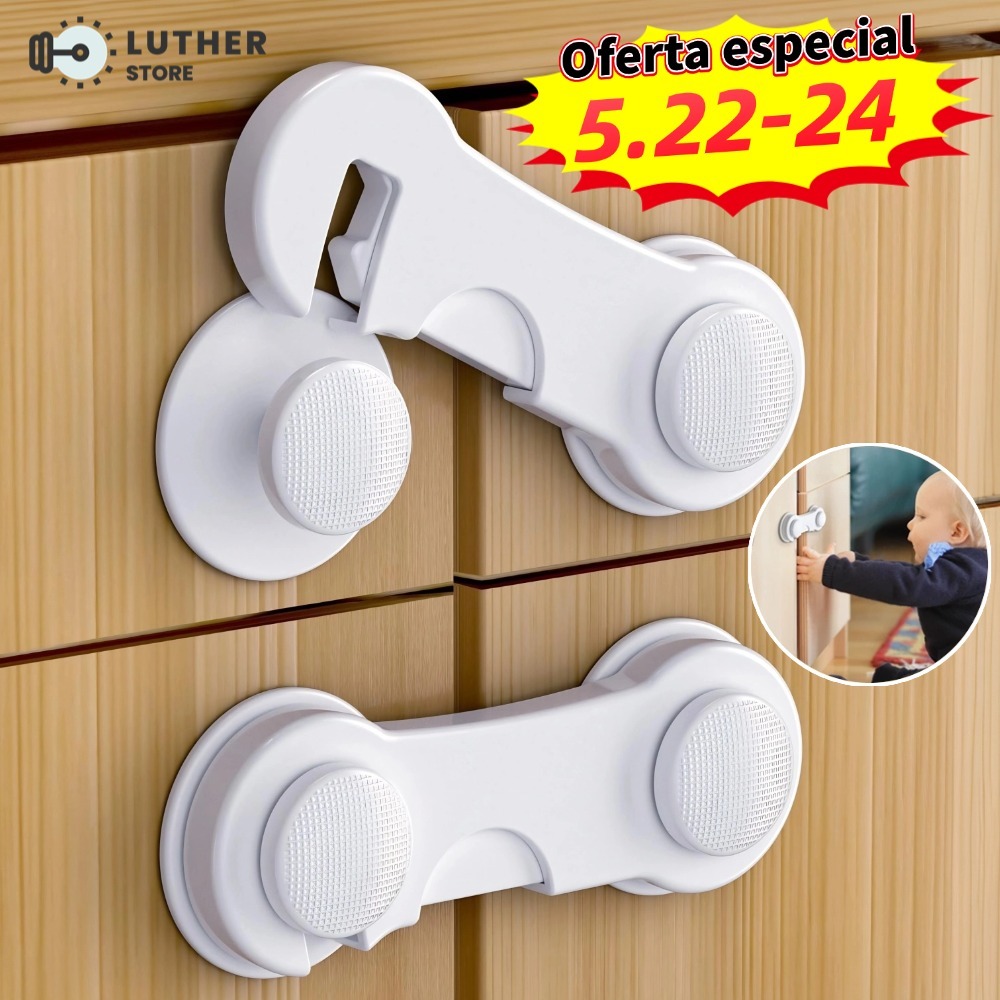10 Trava De Gaveta Armário Porta Segurança Proteção Bebe Kit Trava Protetor Bebe Criança Adesivo 3M