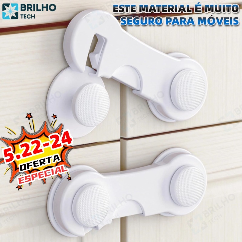 Kit 10 Travas Para Gaveta Porta Armário Segurança Bebê - Opção de cores