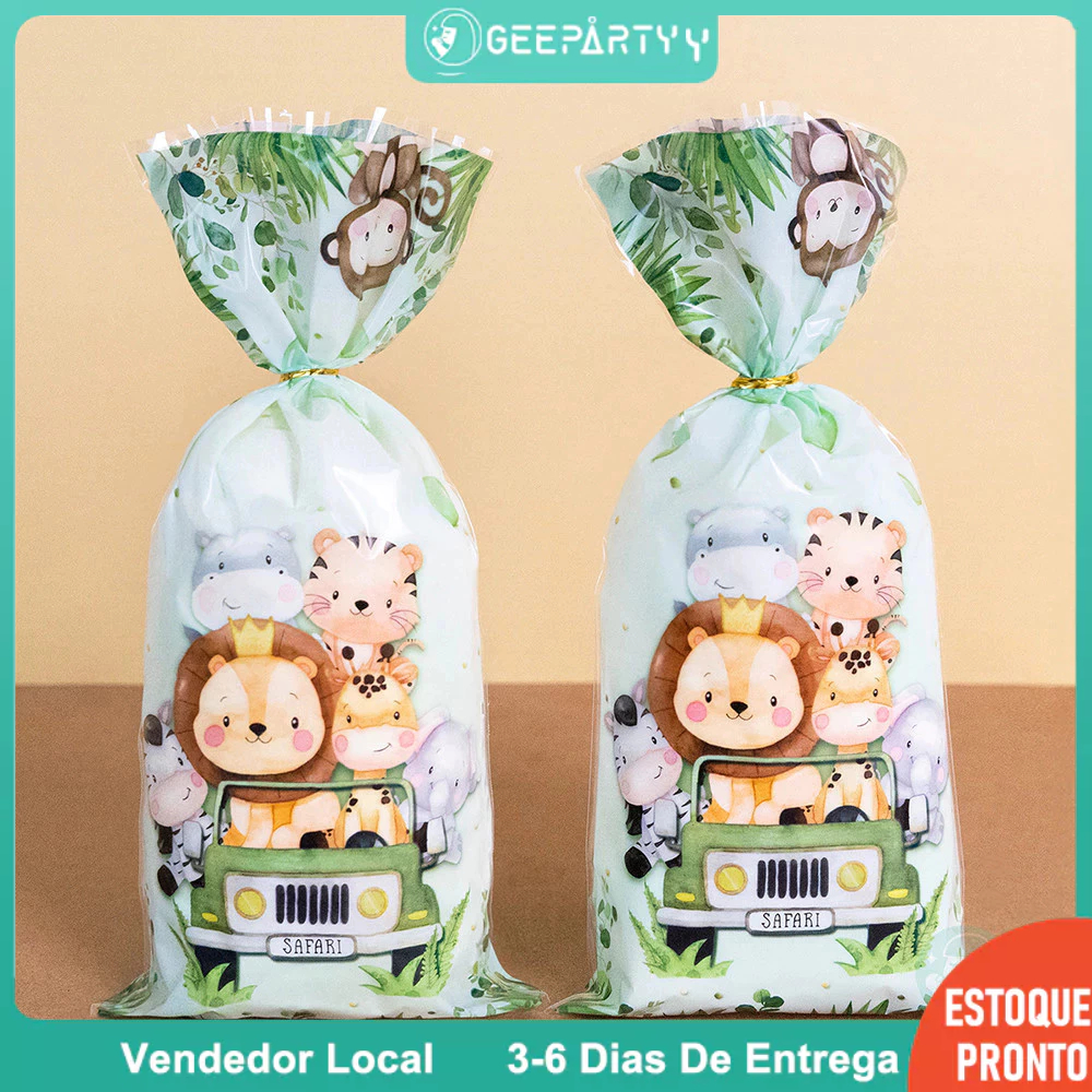 GeeParty – 20/40Peças de Sacolinhas Temáticas da Selva para Decoração de Festas Infantis