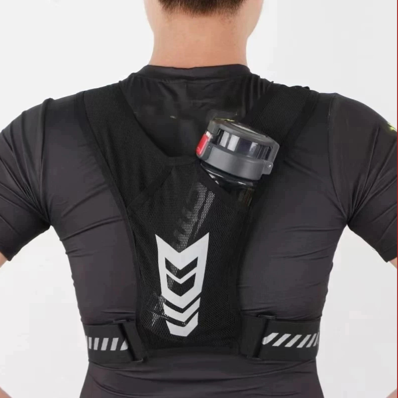 Colete Esportivo Refletivo Com Bolso Para Garrafa De Água E Bolso Para Celular Adequado Para Ciclismo E Corrida Noturna