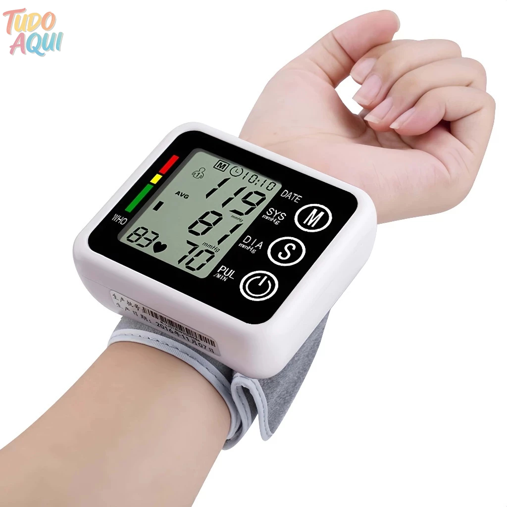 Medidor Pressão Digital De Pulso Com Voz Monitor Inteligente Aparelho De Pressão TUDO