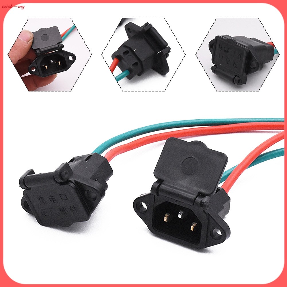 ️ Tomada De Carregamento De Veículo De Scooter Elétrico Conector De Fio De Cabo De Carro De Bicicleta Elétrica [Meu]