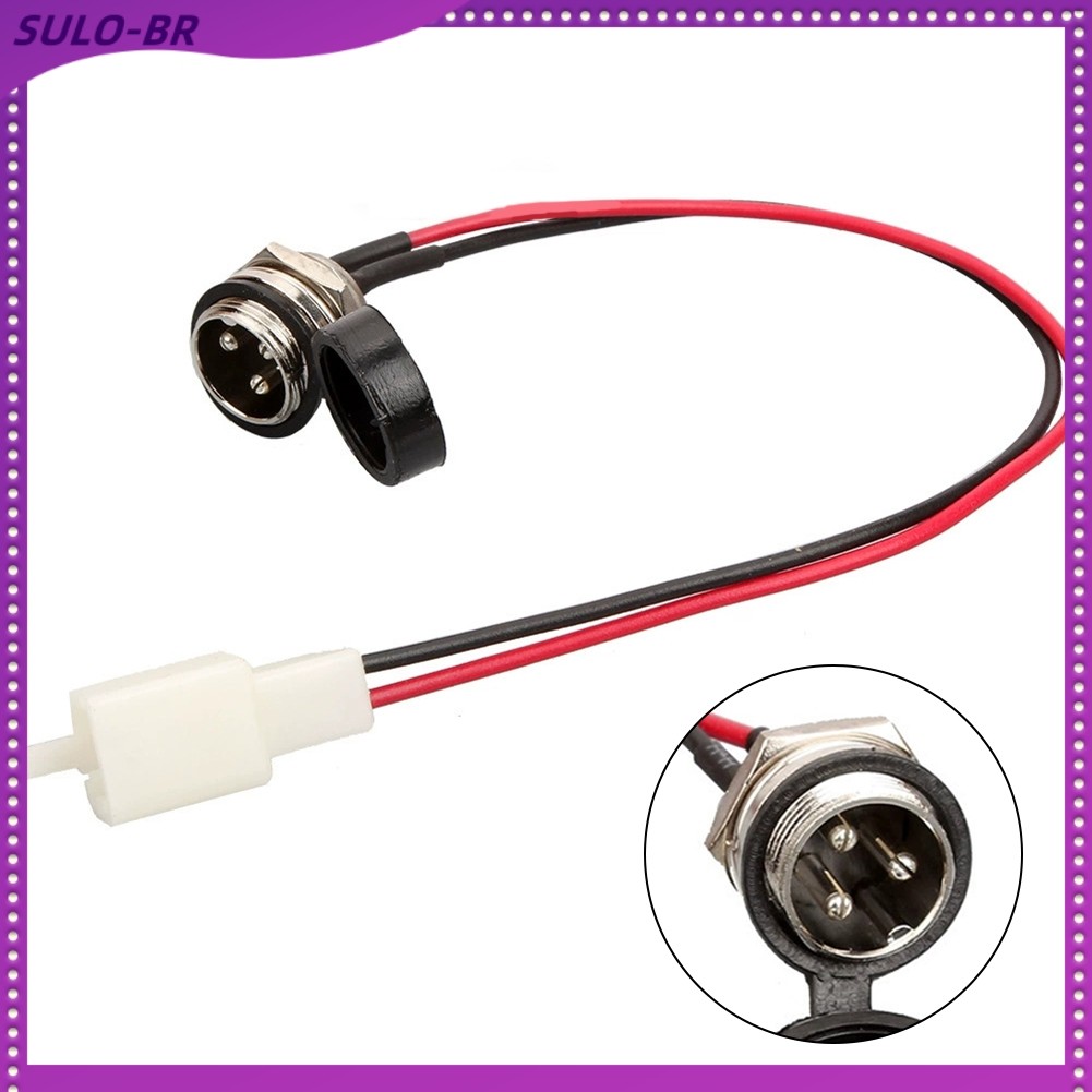 ⭐ Novidades Porta Do Carregador De 3 Pinos Para Scooter Elétrica E-Bike [sulo-br]