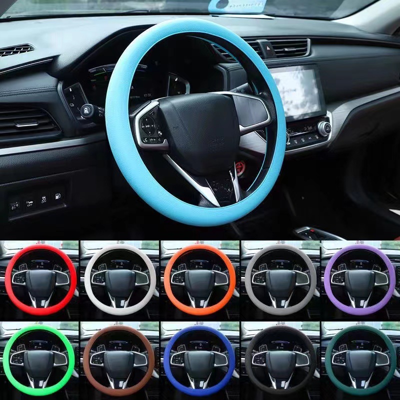 Capa De Silicone Para Volante De Carro , Verão , Universal , Elástica , Textura Macia , Multicolorida , Decoração Automá