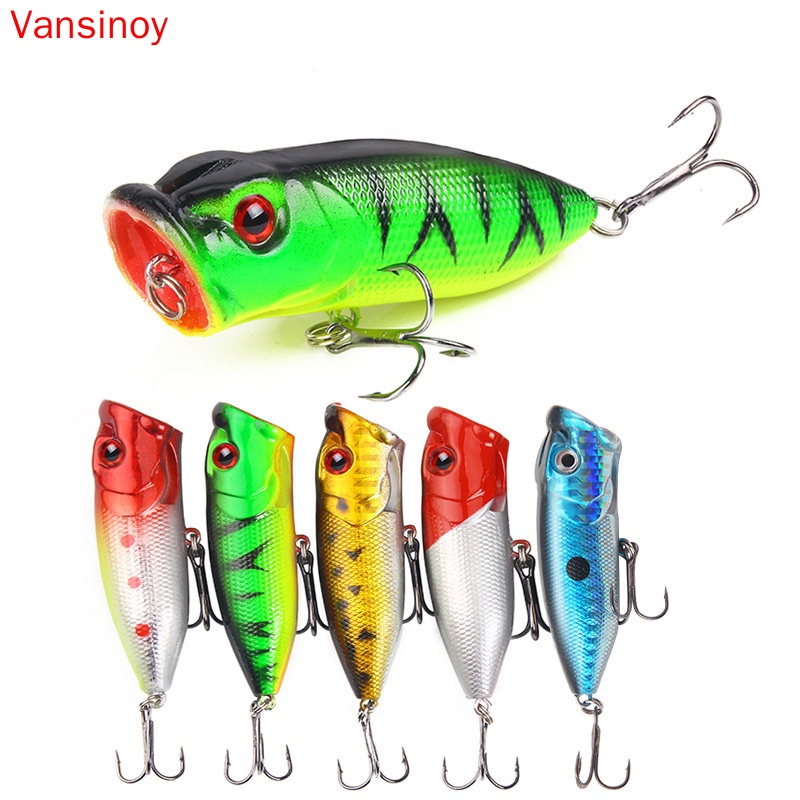 Isca tucunaré superfície Popper Pesca 7 cm /13g isca meia agua Biônico Onda De Esqui Isca Para Pesca 5-color Onda De Escalada Plástico Isca Resistente Ao Ar Livre Artes De Pesca Atacado