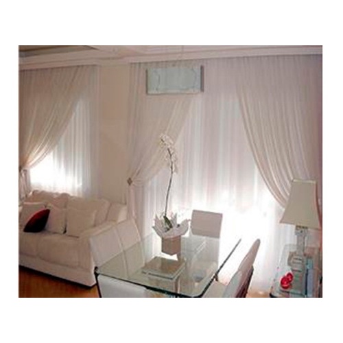 Kit Cobre Leito + Cortina + Porta Travesseiro Liso
