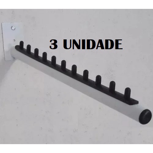 Expositor Rt Arara Inclinado Cabideiro Parede 3 Unidades Branco