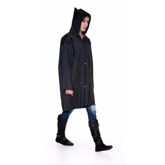 Capa De Chuva PVC Forrada com CA EPI Preta