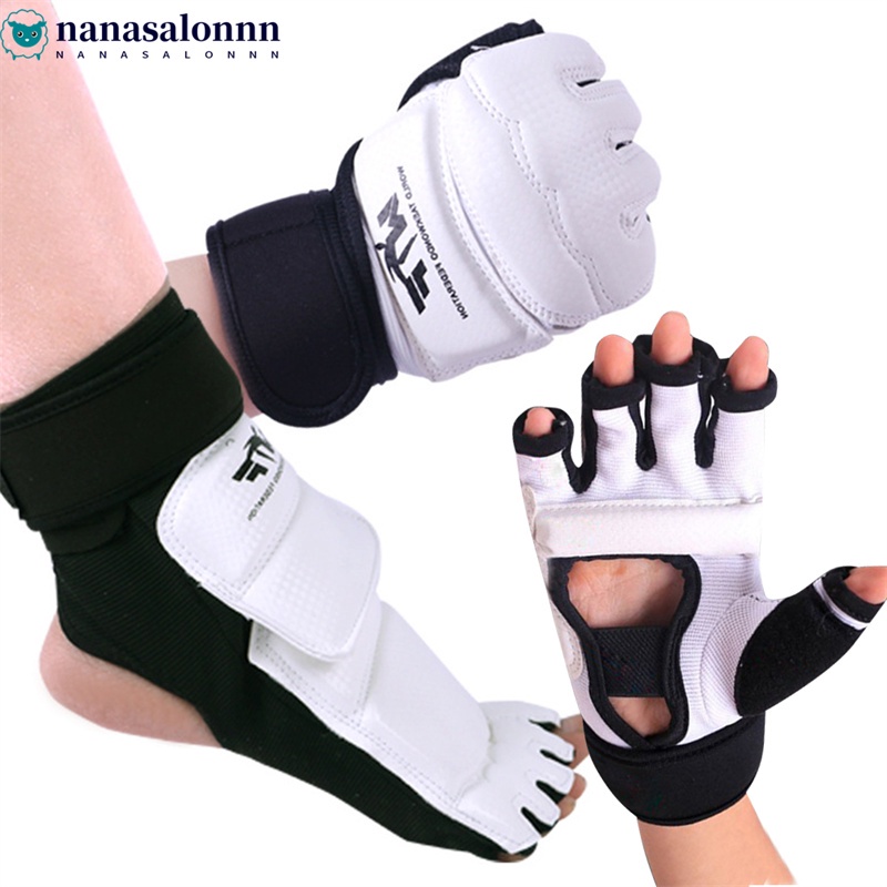 Nl 1 Par Taekwondo Protetores Sanda Fósforo de Treinamento Mãos Pés de Proteção Luvas de Bancada Luvas de Proteção para as Mãos