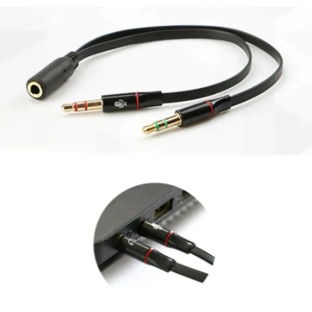 Cabo Adaptador Y Divisor Splitter de Áudio P2/P3 Headset MIC/EAR 3,5mm p/ PC ou Notebook