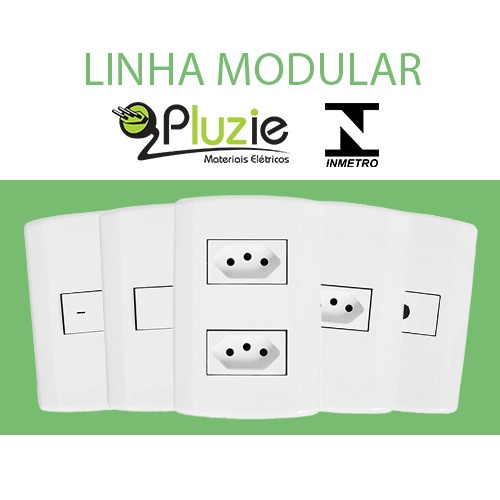 Conjunto de Interruptor e Tomada Pluzie Modular 10A ou 20A padrão 4x2