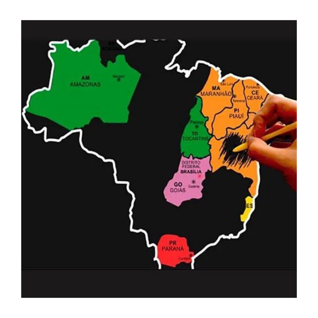 Mapa Mágico do Brasil c/ Bastão Off Paper