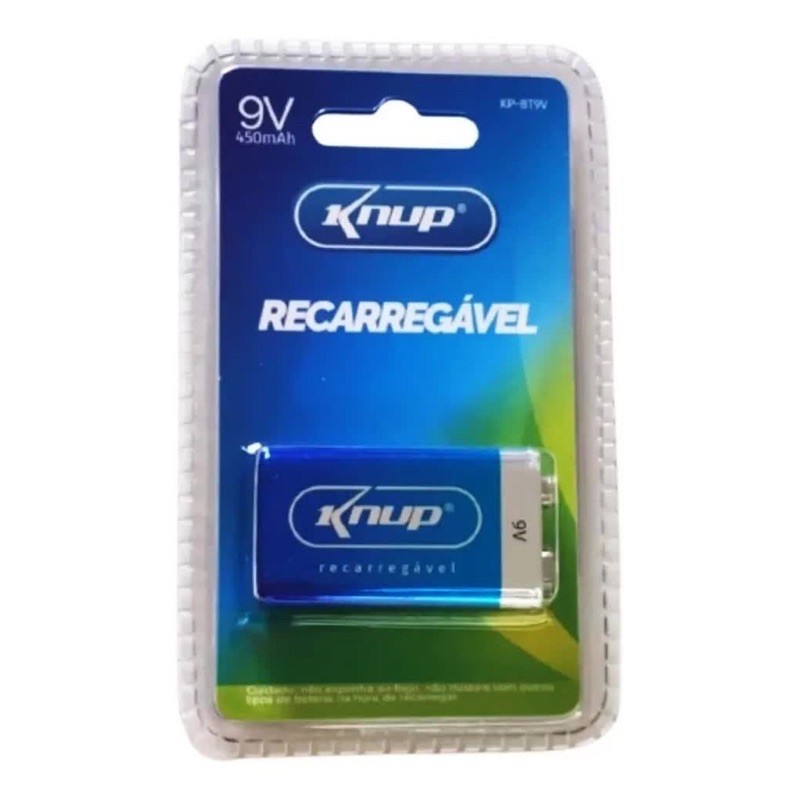 Bateria 9v Recarregável 450mah Knup KP-BT9V