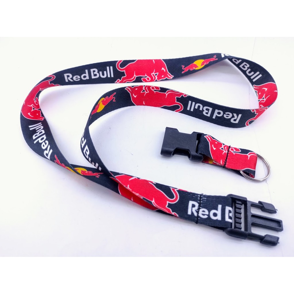 Cordão para pescoço Red Bull chaveiro com engate rápido