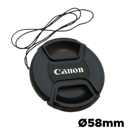 Tampa Frontal Lente Canon 18-55mm 58mm Com Logotipo