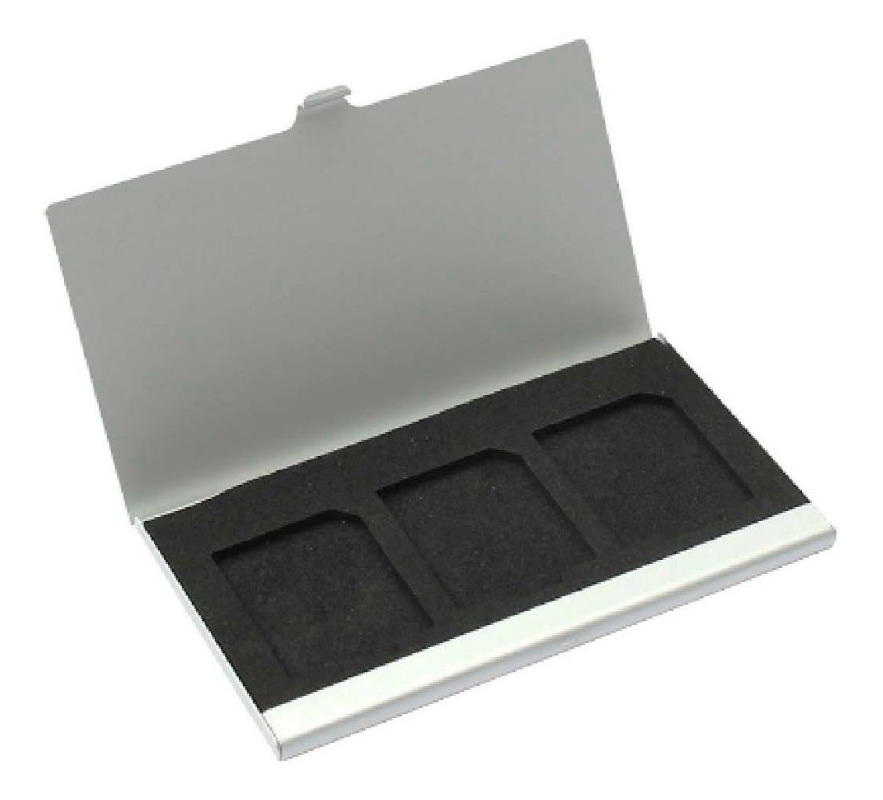 Case Sd Aluminio Porta Cartao De Memoria Sdhc 3 Cartoes