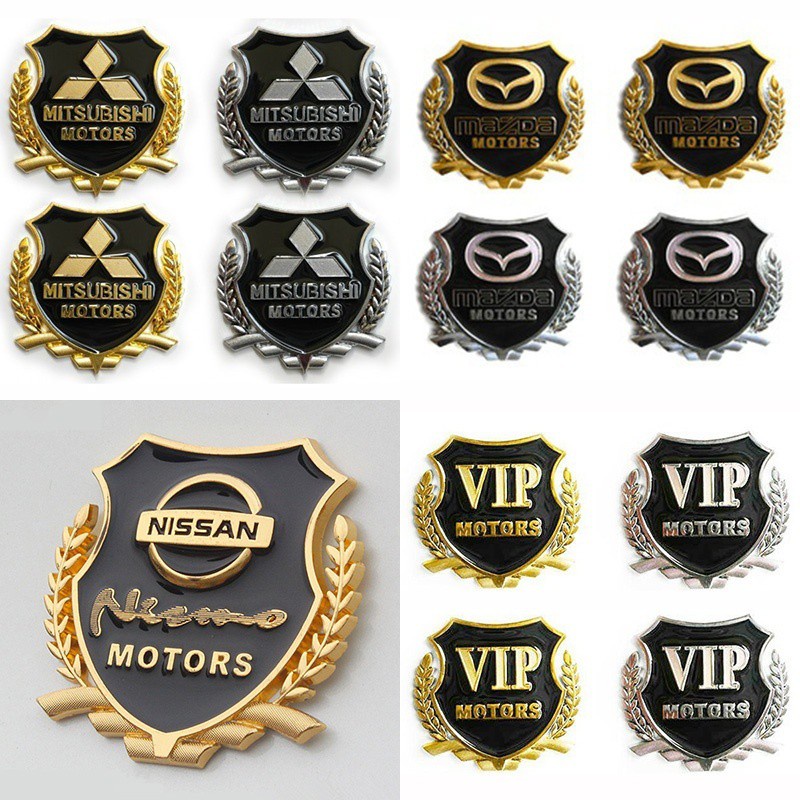 2 Pçs/set 3D Porta Lateral Do Carro De Metal Emblema Adesivos Janela Decalques