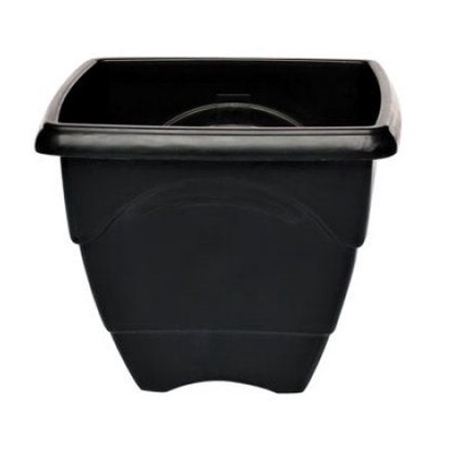 Kit 12 Vasos Quadrados Preto M 5.5 L Horta Planta Casa Jardim Mudas