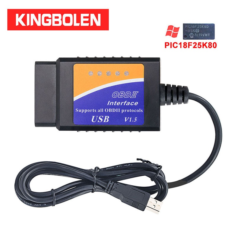 Elm327 Usb V1.5 Interface Do Scanner Pic18F25K80 Chip Obd2 Leitor De Código De Auto Ferramenta De Diagnóstico Do Carro