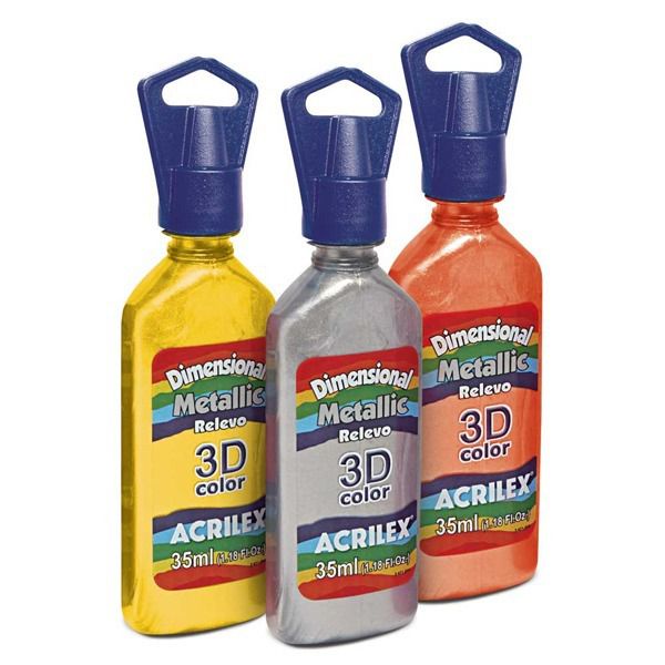 Tinta Dimensional Relevo 3D Metallic 35ml Acrilex