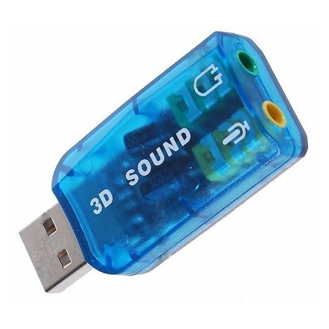 Placa De Som Usb 5.1 Canais para Notebook Pc 3d Adaptador Audio