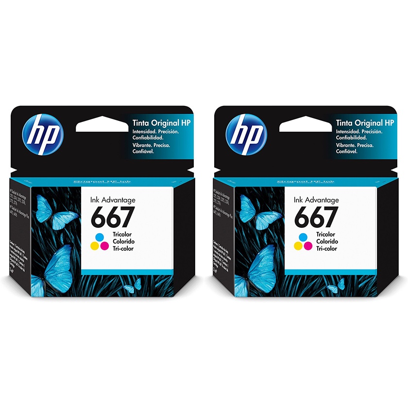 Kit com 2 Cartuchos Hp 667 Colorido Original 1275 / 2374 / 2375 / 2376 / 2775 / 2776 / 6475 / 6476