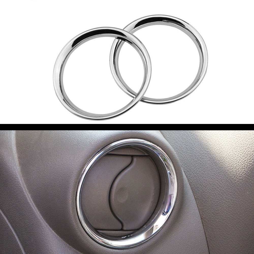 2 Peças Adesivo De Cobertura De Anel De Ventilação De Ar A/C Para Nissan Versa Micra March K13 Almera Latio Sunny 2011-2