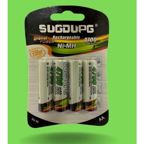 Pilha/batteria AA Sugdupg Recarregável De 4700 mAh 4 pilha