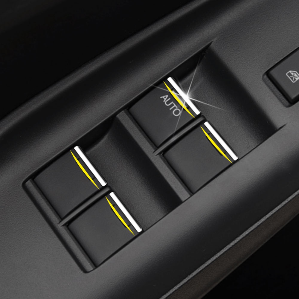 Para Honda Jazz Fit Cidade Civic CRV BRV Jade Accord Pilot Odyssey Interruptor Da Janela Do Carro Botão De Elevador Adesivo De Lantejoulas 7 Pcs Stying Acc .