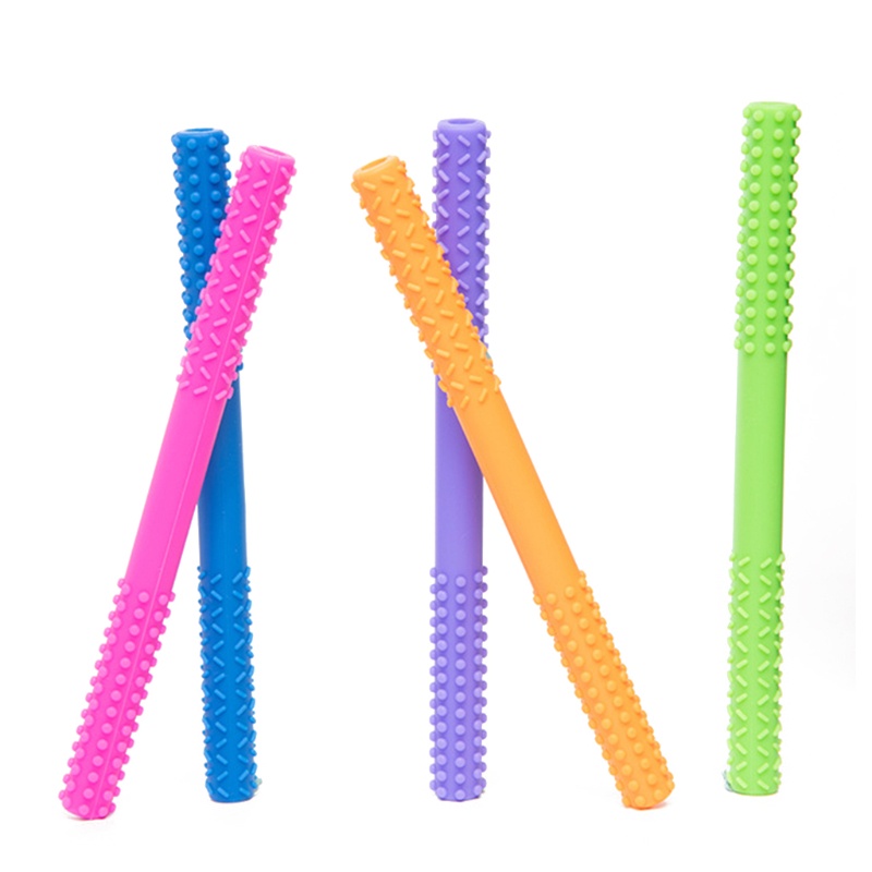 Bebê Bebês Silicone Oco Dentição Tubo Mordedor Mastigável Enfermagem Mordendo Mascar Chupeta Vara Sensorial Para