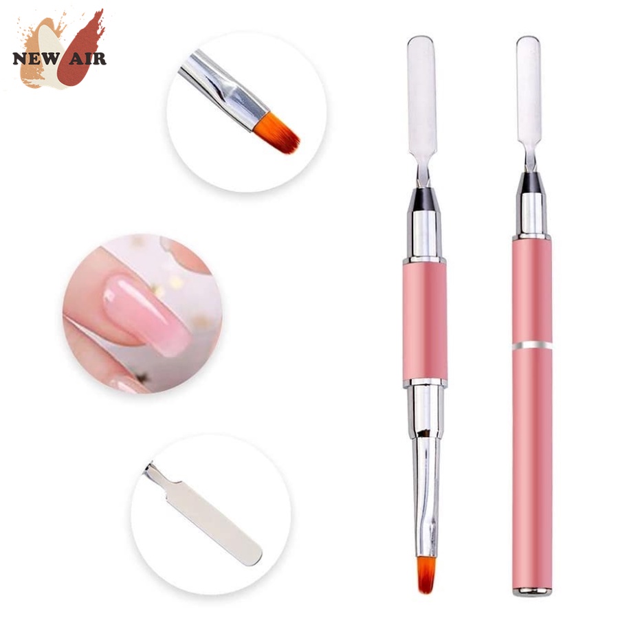 Pincel Polygel 2 Em 1 Espátula Pincel Gel Unhas Porcelana