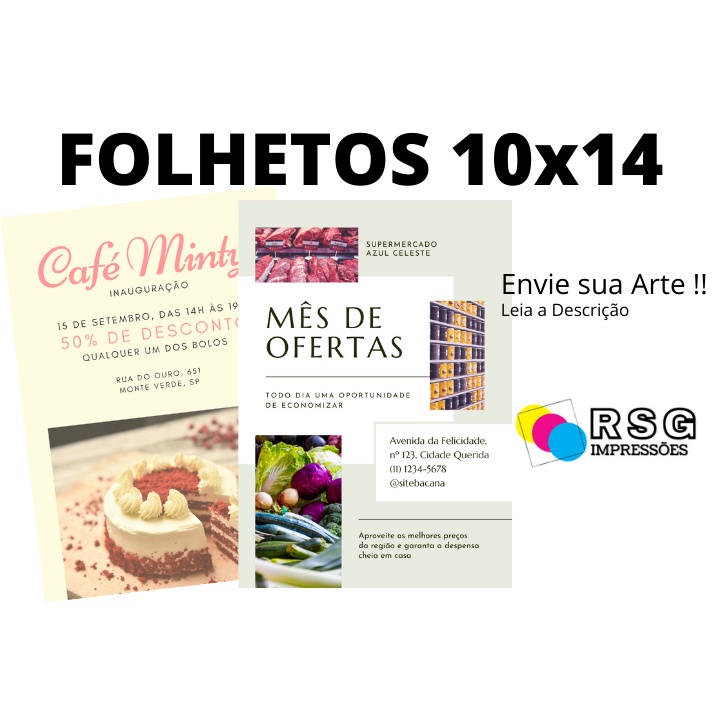 200 Folhetos 10x14 - Papel 75g