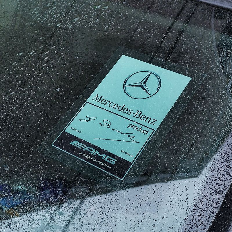 Adesivos Eletroestáticos Para Pára-Brisa Autocolantes Carro Mercedes Benz AMG E200 W210 W203 W124 W204 W211 W123 W205 W212 W203 C200 E350 A180 CLA C200 GLC GLE GLS