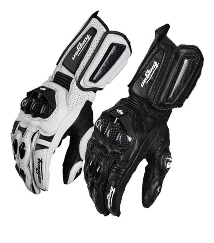 Luvas Longas De Fibra De Carbono Jaguar Furygan AF-10 De Couro Para Motocicletas
