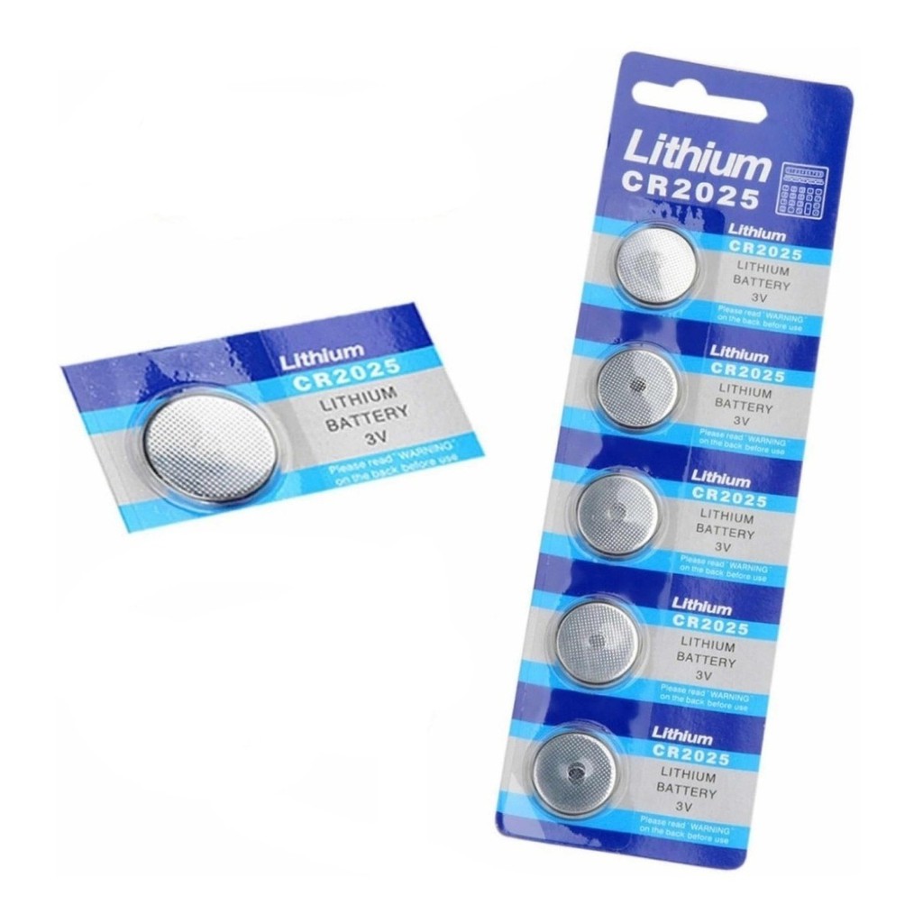 Bateria De Lithium 3v Botão Cr2025 C/ 5 Unid Pronta Entrega