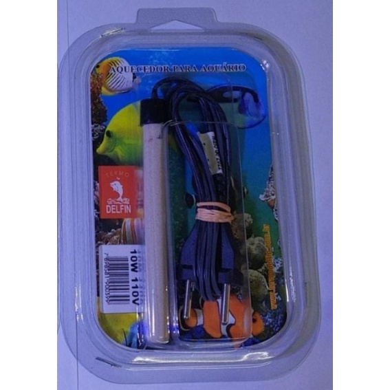 Aquecedor  Para Peixe 10w Aquário P/q Até 10 Litros 110v