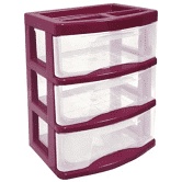 Gaveteiro De Mesa Colorido 3 Gavetas Transp Agraplast