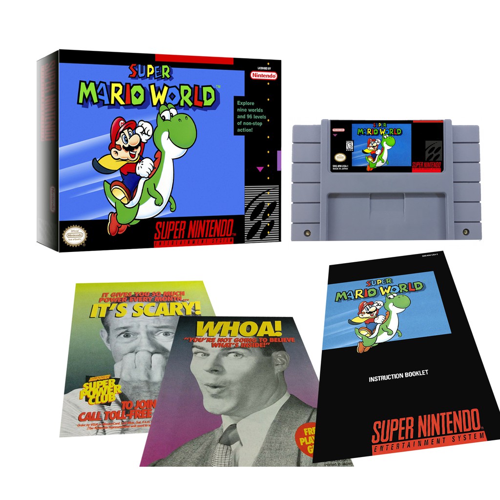 Super Mario World para Super Nintendo com caixa e manual completo e protetor de acetato