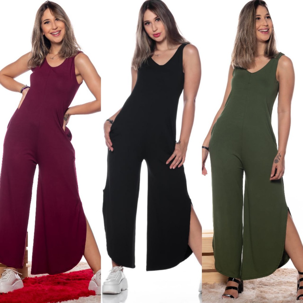 Pantacourt Macacão Moda Casual Versátil Com Bolso 7 Cores Viscolycra Gestante Plus Size